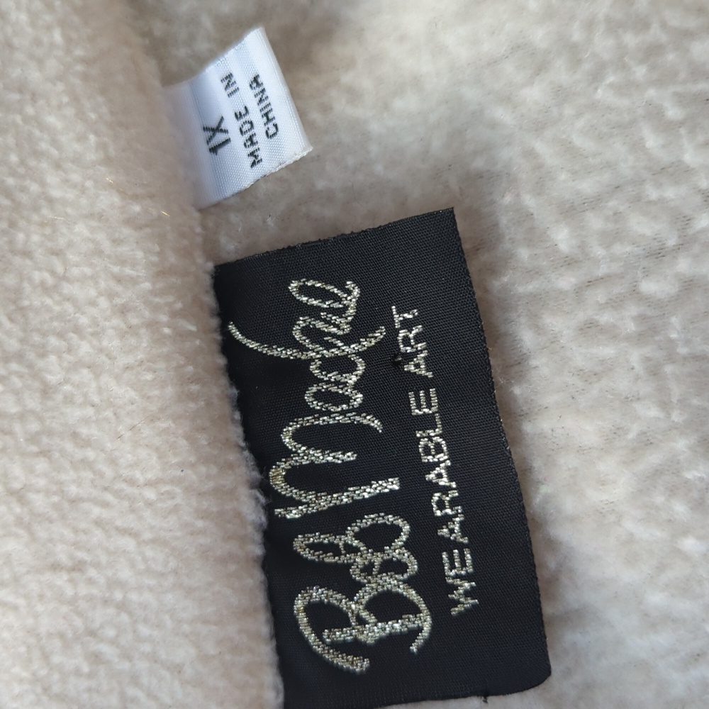 Bob Mackie Wearable Art fleece jacket 1X - Picture 3 of 7